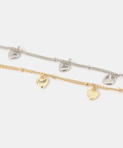 FOREVER 21（フォーエバー トゥエンティーワン）の「5連ハートブレスレット（ブレスレット・レディース・シルバー/ゴールド・FREE）」の3枚目の写真