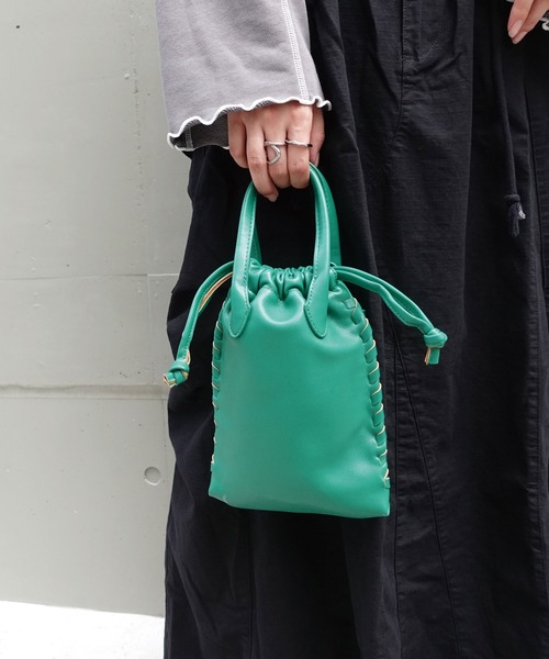 CORNERS（コーナーズ）の「フェイクレザーミニショルダーバッグ（ショルダーバッグ・レディース・ブラック/グリーン・FREE）」の8枚目の写真