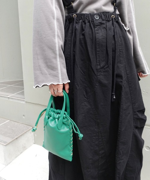 CORNERS（コーナーズ）の「フェイクレザーミニショルダーバッグ（ショルダーバッグ・レディース・ブラック/グリーン・FREE）」の9枚目の写真