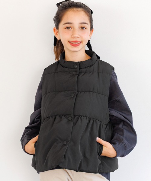 キッズ 親子お揃いペプラム中綿ベスト（ダウンベスト）｜coca（coca