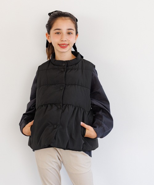 セール】【WEB限定セール】キッズ 親子お揃いペプラム中綿ベスト