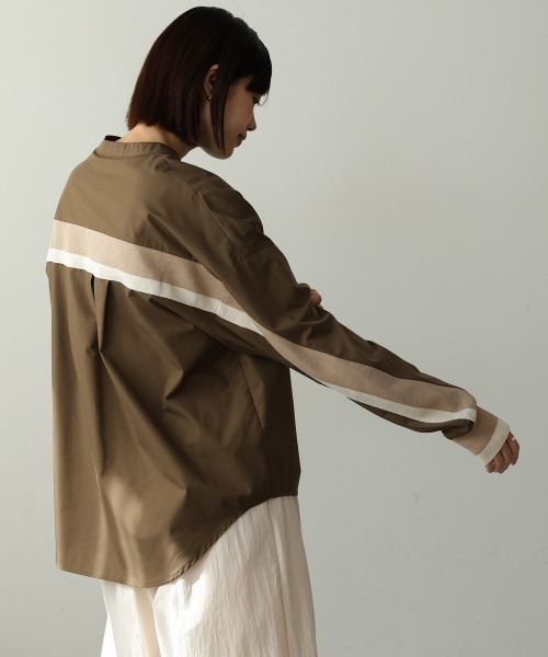 Bou Jeloud(ブージュルード)の「ノーカラーバックヨーク切替ブラウス(シャツ/ブラウス・レディース・ストライプ/ブラウン/オフホワイト・38)」の19枚目の写真