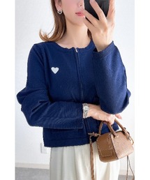【ZOZO限定】スポンディッシュジップハートカーデ