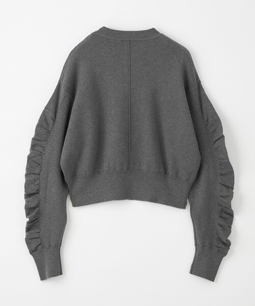 EMMEL REFINES（エメルリファインズ）の「＜EMMEL REFINES＞EM スウェットライク ソデギャザー ニットプルオーバー（ニット/セーター・レディース・ブラック/ナチュラル/ダークグレー・FREE）」の7枚目の写真