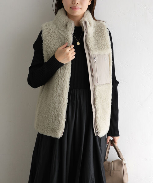 セール】【TICCA/ティッカ】 WOOLファーベスト（ベスト）｜La TOTALITE