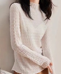 立体ぽこぽこハイネックトップス/TOPS