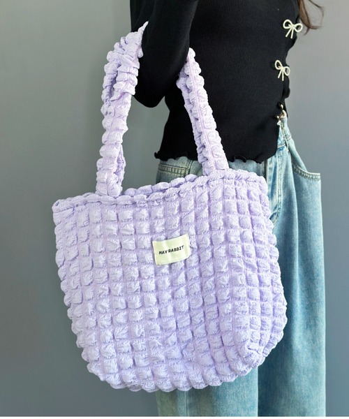 Silly(シリー)の「シャーリングトートバッグ(ショルダーバッグ・レディース・ホワイト/ピンク/パープル/ブラック・FREE)」の4枚目の写真