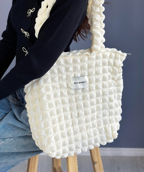 Silly(シリー)の「シャーリングトートバッグ(ショルダーバッグ・レディース・ホワイト/ピンク/パープル/ブラック・FREE)」の2枚目の写真