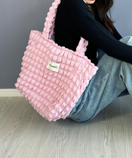 Silly(シリー)の「シャーリングトートバッグ(ショルダーバッグ・レディース・ホワイト/ピンク/パープル/ブラック・FREE)」の20枚目の写真