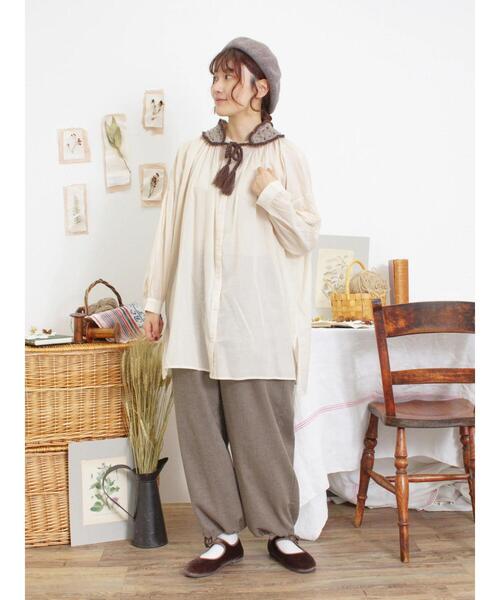 Samansa Mos2（サマンサ モスモス）の「襟ぐりシャーリングチュニック