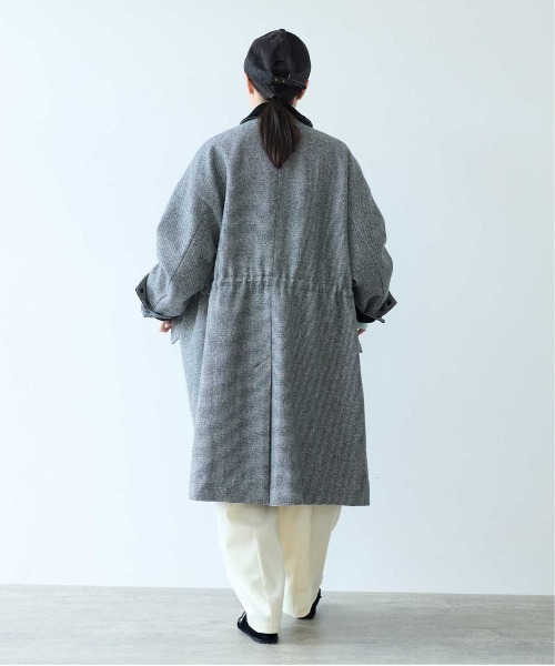 yuni(ユニ )の「ブリティッシュウールツイード マイクロチェックコート 1701CO009242(ステンカラーコート・レディース・ブラック/カーキ・FREE)」の10枚目の写真