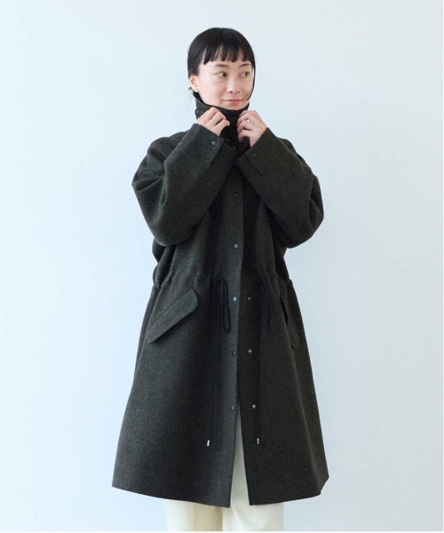 yuni(ユニ )の「ブリティッシュウールツイード マイクロチェックコート 1701CO009242(ステンカラーコート・レディース・ブラック/カーキ・FREE)」の12枚目の写真