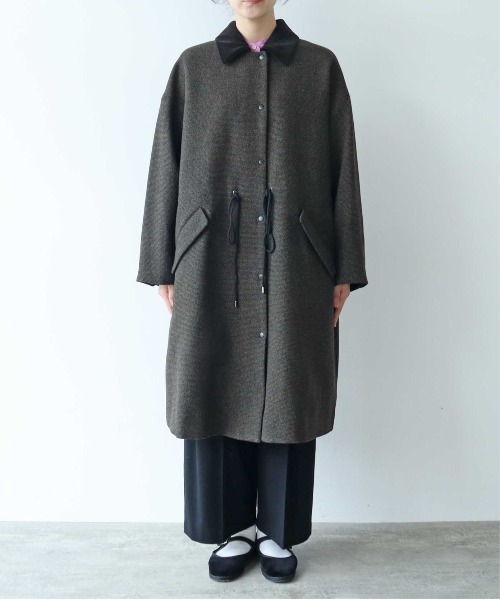 yuni(ユニ )の「ブリティッシュウールツイード マイクロチェックコート 1701CO009242(ステンカラーコート・レディース・ブラック/カーキ・FREE)」の18枚目の写真