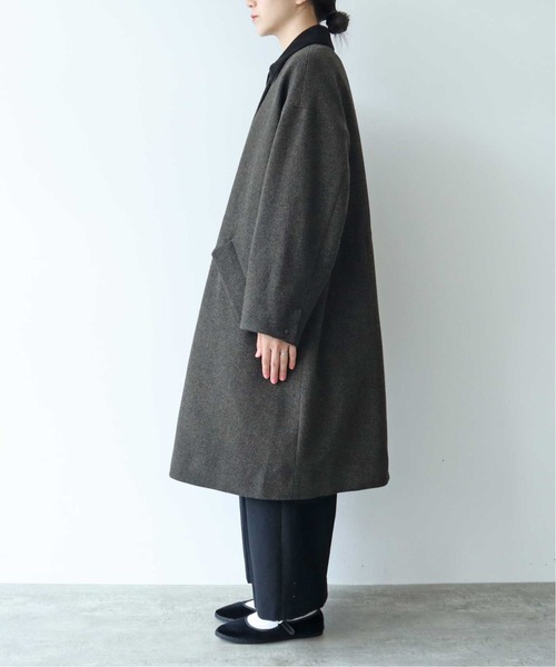 yuni(ユニ )の「ブリティッシュウールツイード マイクロチェックコート 1701CO009242(ステンカラーコート・レディース・ブラック/カーキ・FREE)」の19枚目の写真