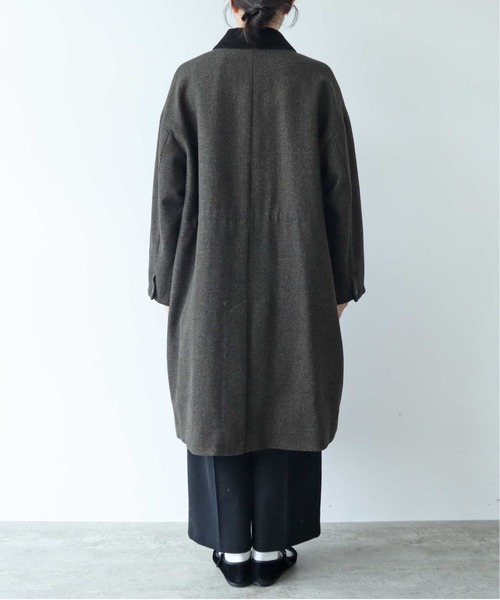 yuni(ユニ )の「ブリティッシュウールツイード マイクロチェックコート 1701CO009242(ステンカラーコート・レディース・ブラック/カーキ・FREE)」の20枚目の写真