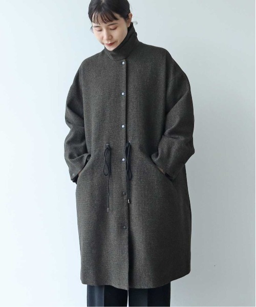 yuni(ユニ )の「ブリティッシュウールツイード マイクロチェックコート 1701CO009242(ステンカラーコート・レディース・ブラック/カーキ・FREE)」の16枚目の写真