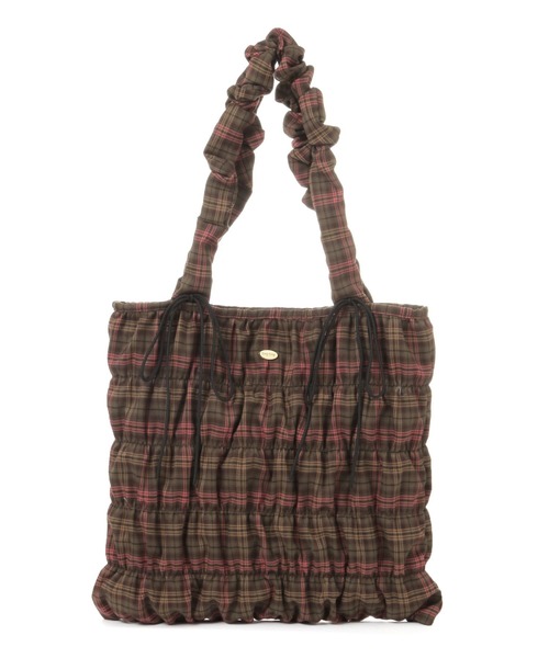 tiny tiny（ティニーティニー）の「ギャザーリボントートバッグ[tiny tiny(ティニーティニー)]（トートバッグ・レディース・ブラック/アイボリー/その他1/パープル系その他/ブルー系その他/ブラック系その他/ピンク系その他/ブルー系その他2/ドット/レオパード/ブラウン系その他/ベージュ系その他/ブラック系その他2/ブルー系その他3/カモフラージュ/アニマル/ピンク系その他2・0）」の5枚目の写真