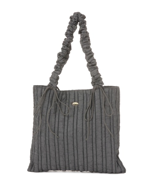 tiny tiny（ティニーティニー）の「ギャザーリボントートバッグ[tiny tiny(ティニーティニー)]（トートバッグ・レディース・ブラック/アイボリー/その他1/パープル系その他/ブルー系その他/ブラック系その他/ピンク系その他/ブルー系その他2/ドット/レオパード/ブラウン系その他/ベージュ系その他/ブラック系その他2/ブルー系その他3/カモフラージュ/アニマル/ピンク系その他2・0）」の2枚目の写真