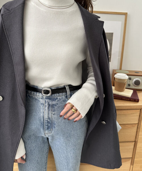 DISCOAT（ディスコート）の「ぷっくりバックル細レザーベルト（ベルト・レディース・ブラウン/キャメル/ブラック・FREE）」の5枚目の写真