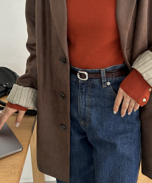 DISCOAT（ディスコート）の「ぷっくりバックル細レザーベルト（ベルト・レディース・ブラウン/キャメル/ブラック・FREE）」の11枚目の写真