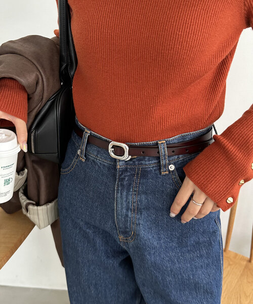 DISCOAT（ディスコート）の「ぷっくりバックル細レザーベルト（ベルト・レディース・ブラウン/キャメル/ブラック・FREE）」の13枚目の写真