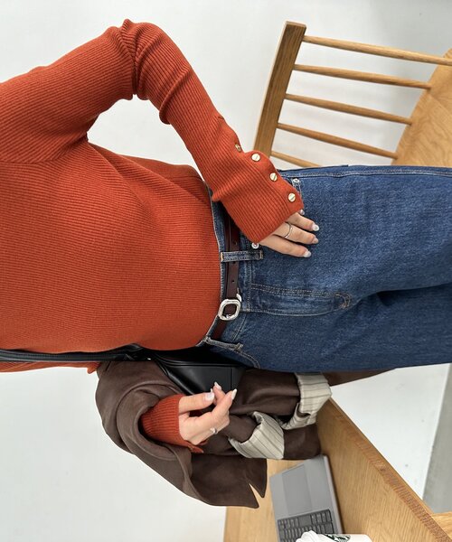 DISCOAT（ディスコート）の「ぷっくりバックル細レザーベルト（ベルト・レディース・ブラウン/キャメル/ブラック・FREE）」の16枚目の写真