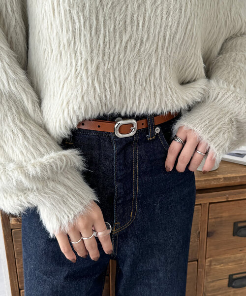 DISCOAT（ディスコート）の「ぷっくりバックル細レザーベルト（ベルト・レディース・ブラウン/キャメル/ブラック・FREE）」の20枚目の写真