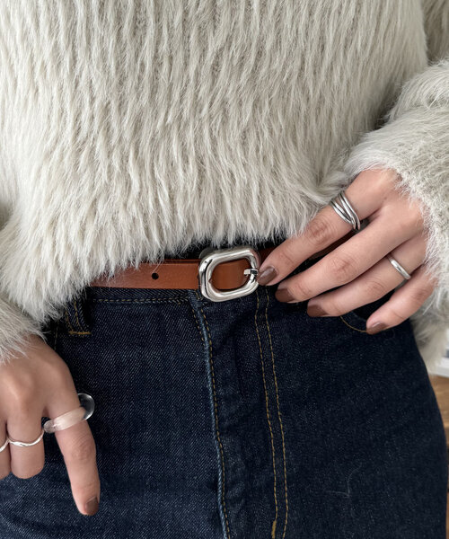 DISCOAT（ディスコート）の「ぷっくりバックル細レザーベルト（ベルト・レディース・ブラウン/キャメル/ブラック・FREE）」の21枚目の写真