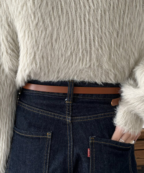 DISCOAT（ディスコート）の「ぷっくりバックル細レザーベルト（ベルト・レディース・ブラウン/キャメル/ブラック・FREE）」の22枚目の写真