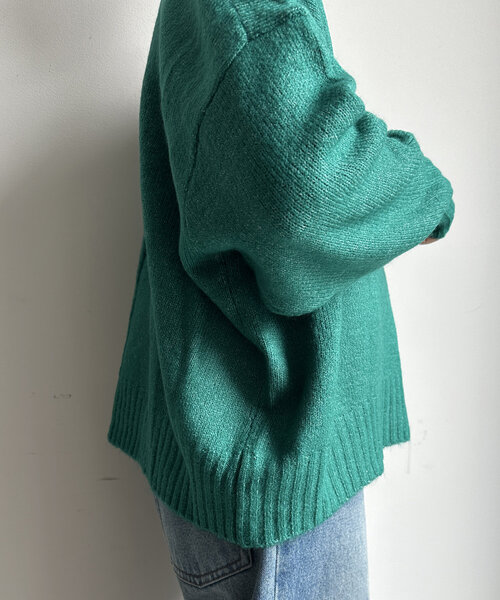 【WEB限定】ヤクライクショート丈ワイドクルーネックプルオーバー（ニット/セーター）｜DouDou（ドゥドゥ）