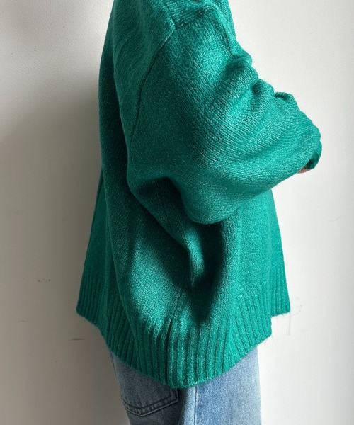 【WEB限定】ヤクライクショート丈ワイドクルーネックプルオーバー（ニット/セーター）｜DouDou（ドゥドゥ）