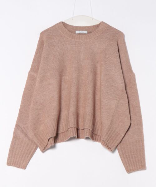 【WEB限定】ヤクライクショート丈ワイドクルーネックプルオーバー（ニット/セーター）｜DouDou（ドゥドゥ）