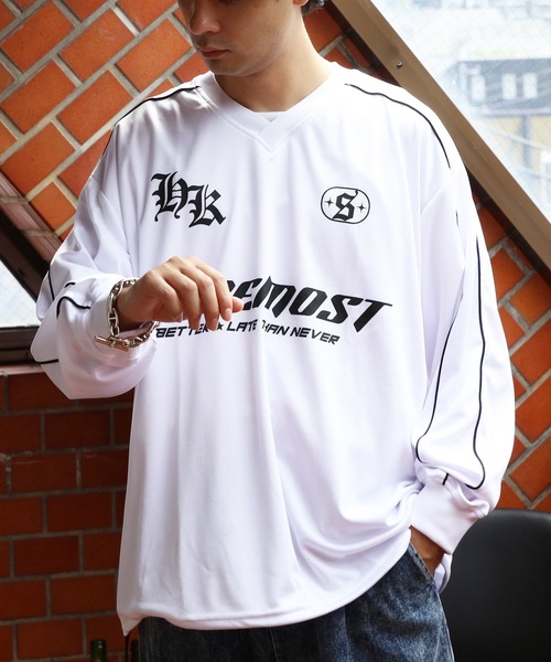 ８(eight)（エイト）の「ユニフォームデザインロンT（Tシャツ/カットソー・メンズ・ホワイト系1/ホワイト系2/ブラック系2/ネイビー系1/ネイビー系2/ブラック系1・LARGE/MEDIUM）」の2枚目の写真