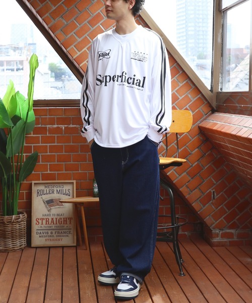 ８(eight)（エイト）の「ユニフォームデザインロンT（Tシャツ/カットソー・メンズ・ホワイト系1/ホワイト系2/ブラック系2/ネイビー系1/ネイビー系2/ブラック系1・LARGE/MEDIUM）」の20枚目の写真