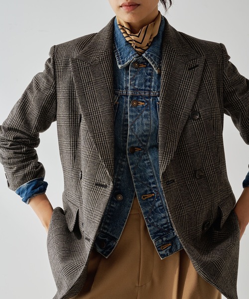 Whim Gazette(ウィムガゼット)の「BOXEYジャケット(テーラードジャケット・レディース・グレー/ブラウン・FREE)」の16枚目の写真