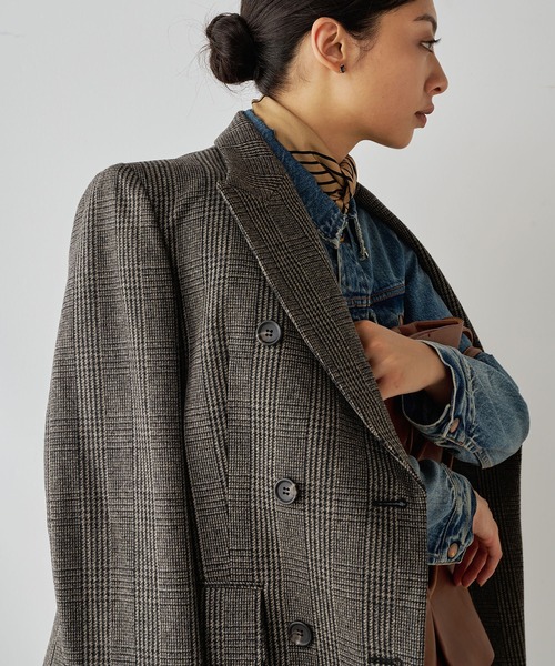 Whim Gazette(ウィムガゼット)の「BOXEYジャケット(テーラードジャケット・レディース・グレー/ブラウン・FREE)」の19枚目の写真