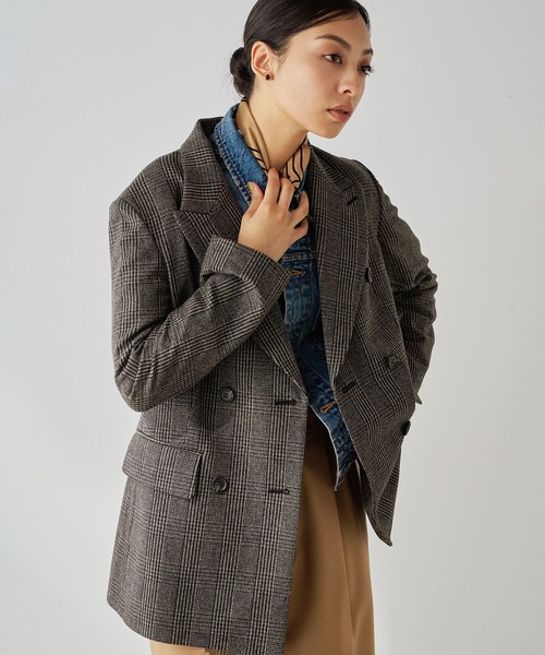 Whim Gazette(ウィムガゼット)の「BOXEYジャケット(テーラードジャケット・レディース・グレー/ブラウン・FREE)」の18枚目の写真