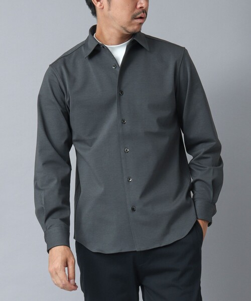 NOLLEY’S(ノーリーズ)の「【ACTIVE SECT】《限定展開 / 透湿 / UVカット》ポンチスリムレギュラーシャツ(シャツ/ブラウス・メンズ・グレー/ダークグリーン/ブラック・S/L/M)」の3枚目の写真