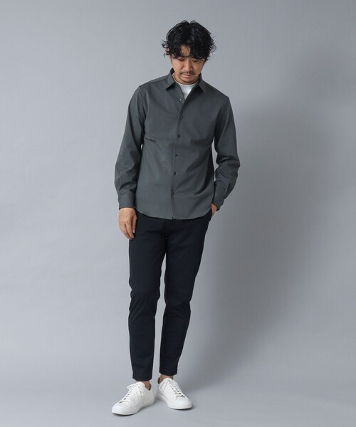 NOLLEY’S(ノーリーズ)の「【ACTIVE SECT】《限定展開 / 透湿 / UVカット》ポンチスリムレギュラーシャツ(シャツ/ブラウス・メンズ・グレー/ダークグリーン/ブラック・S/L/M)」の7枚目の写真
