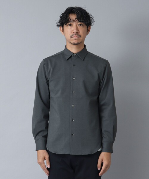 NOLLEY’S(ノーリーズ)の「【ACTIVE SECT】《限定展開 / 透湿 / UVカット》ポンチスリムレギュラーシャツ(シャツ/ブラウス・メンズ・グレー/ダークグリーン/ブラック・S/L/M)」の9枚目の写真