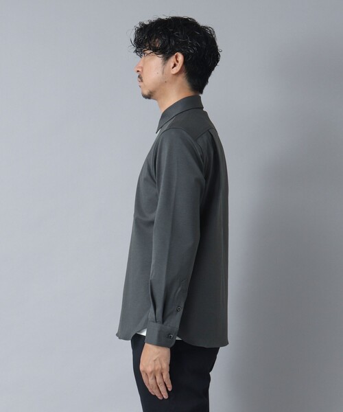 NOLLEY’S(ノーリーズ)の「【ACTIVE SECT】《限定展開 / 透湿 / UVカット》ポンチスリムレギュラーシャツ(シャツ/ブラウス・メンズ・グレー/ダークグリーン/ブラック・S/L/M)」の10枚目の写真