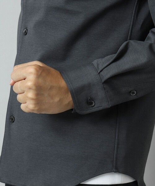 NOLLEY’S(ノーリーズ)の「【ACTIVE SECT】《限定展開 / 透湿 / UVカット》ポンチスリムレギュラーシャツ(シャツ/ブラウス・メンズ・グレー/ダークグリーン/ブラック・S/L/M)」の13枚目の写真