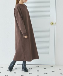 【ママサイズ】裏起毛 リラックスシルエット ワンピース