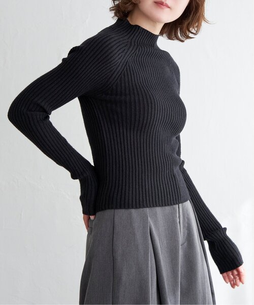 notch.（ノッチ）の「プチハイネックリブニット（ニット/セーター・レディース・ブラック/オフホワイト/グレー・M）」の8枚目の写真