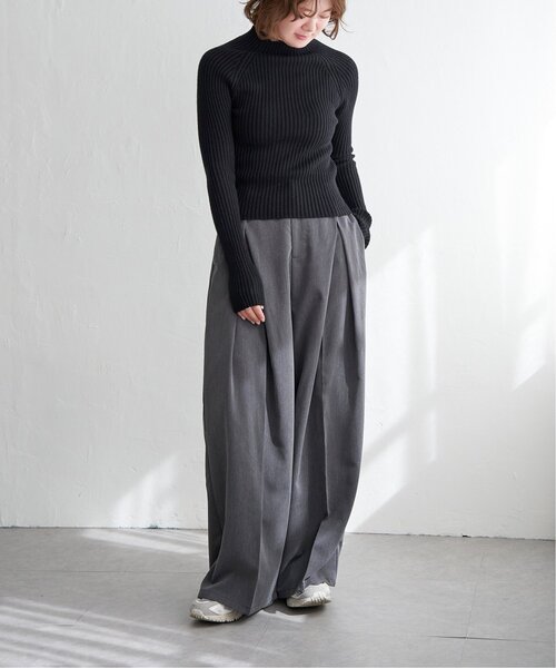 notch.（ノッチ）の「プチハイネックリブニット（ニット/セーター・レディース・ブラック/オフホワイト/グレー・M）」の10枚目の写真