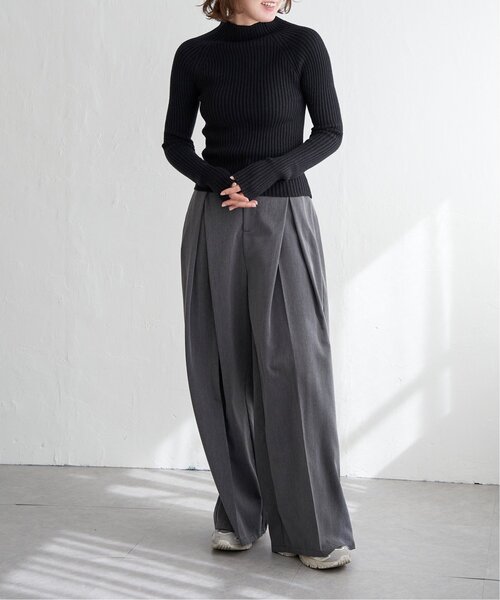 notch.（ノッチ）の「プチハイネックリブニット（ニット/セーター・レディース・ブラック/オフホワイト/グレー・M）」の11枚目の写真