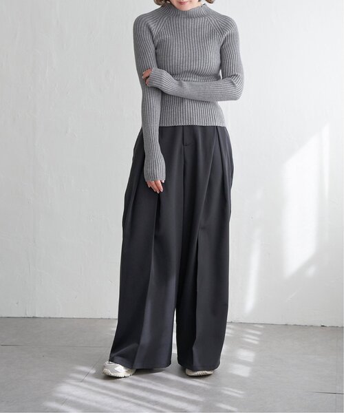 notch.（ノッチ）の「プチハイネックリブニット（ニット/セーター・レディース・ブラック/オフホワイト/グレー・M）」の18枚目の写真