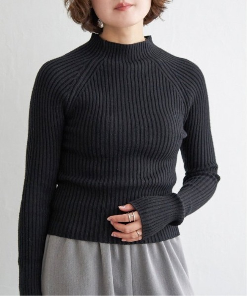 notch.（ノッチ）の「プチハイネックリブニット（ニット/セーター・レディース・ブラック/オフホワイト/グレー・M）」の4枚目の写真