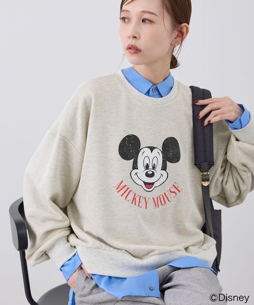 ROPE' PICNIC（ロペピクニック）の「MICKEY MOUSE/プリントスウェット（スウェット・レディース・グリーン/キナリ/グレー系その他・38）」の2枚目の写真