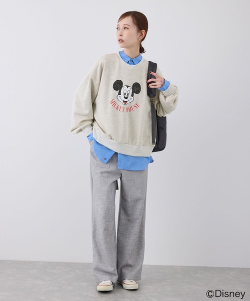 ROPE' PICNIC（ロペピクニック）の「MICKEY MOUSE/プリントスウェット（スウェット・レディース・グリーン/キナリ/グレー系その他・38）」の5枚目の写真